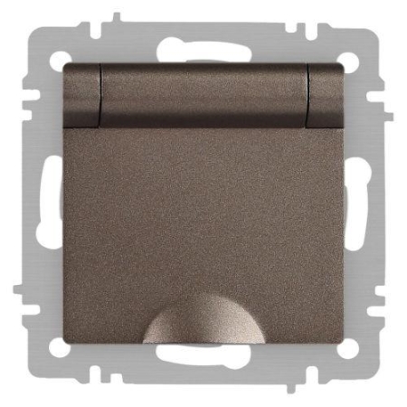 Розетка 1-м СП Accent 6-203-08 16А IP20 250В 2P+E Schuko с крышкой AL/CU Accent бронза Intro Б0063436 Розетка 1-м СП Accent 6-203-08 16А IP20 250В 2P+E Schuko с крышкой AL/CU Accent бронза Intro Б0063436