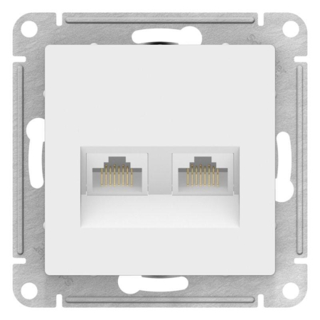 Розетка компьютерная 2-м AtlasDesign RJ45+RJ45 кат.5E механизм лотос SE ATN001385 Розетка компьютерная 2-м AtlasDesign RJ45+RJ45 кат.5E механизм лотос SE ATN001385