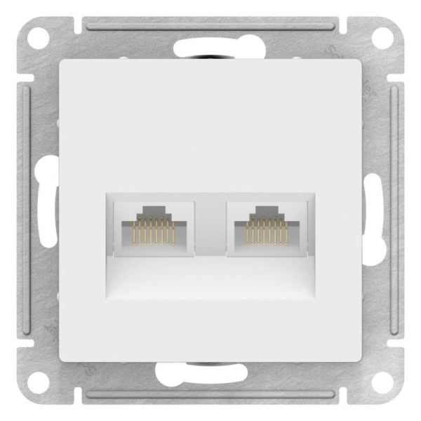 Розетка компьютерная 2-м AtlasDesign RJ45+RJ45 кат.5E механизм лотос SE ATN001385 Розетка компьютерная 2-м AtlasDesign RJ45+RJ45 кат.5E механизм лотос SE ATN001385
