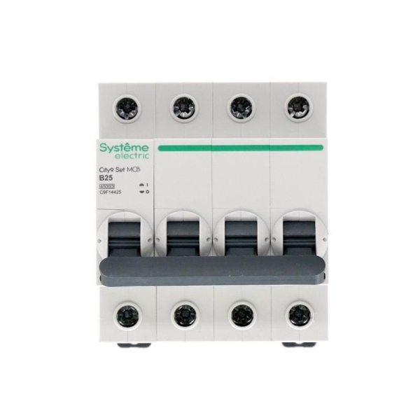 Выключатель автоматический модульный 4п B 25А 4.5кА City9 Set 400В SE C9F14425 Выключатель автоматический модульный 4п B 25А 4.5кА City9 Set 400В SE C9F14425