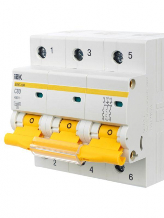Выключатель автоматический модульный 3п C 80А 10кА ВА47-100 KARAT IEK MVA40-3-080-C Выключатель автоматический модульный 3п C 80А 10кА ВА47-100 KARAT IEK MVA40-3-080-C