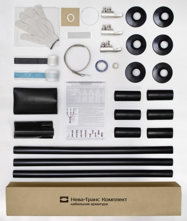 Муфта кабельная концевая наружн. уст. 10кВ 10КНТпН-3х(70-120) с болтов. наконечн. Нева-Транс Комплект 22020121