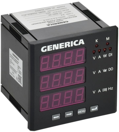 Мультиметр цифровой щитовой 3ф DO RS-485 96х96 LED GENERICA IDM21-5-3-3-LED-G Мультиметр цифровой щитовой 3ф DO RS-485 96х96 LED GENERICA IDM21-5-3-3-LED-G