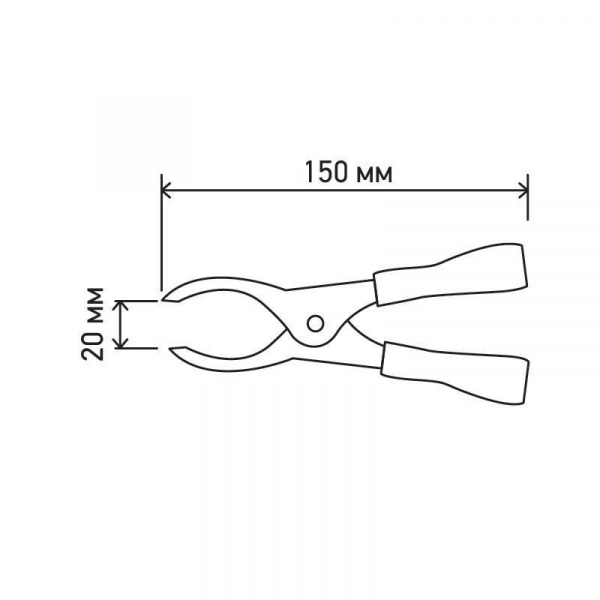 Зажим "крокодил" 250А 150мм (уп.20шт) Rexant 16-0020