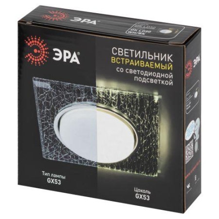 Светильник точечный DK LD50 WH/BK GX53 встраив. со светодиод. подсветкой бел. черн. ЭРА Б0057469