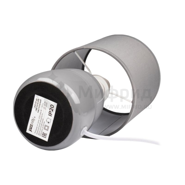 Светильник настольный JH2-02-gy E14 IP20 130х130х255мм керамика; ткань; PVC-пластик сер. JazzWay 5062320
