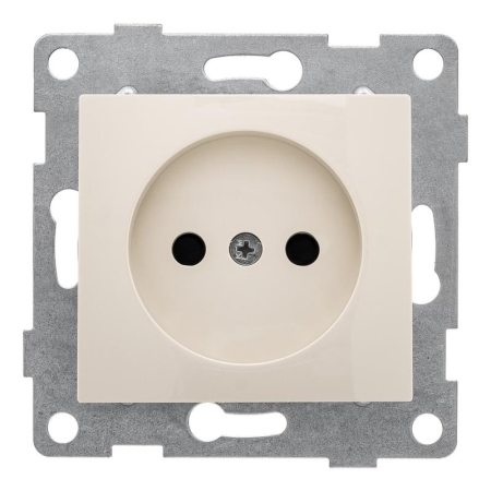 Розетка 1-м СП Bravo 16А 250В без заземл. защ. шторки механизм беж. GUSI С10Р2-003 Розетка 1-м СП Bravo 16А 250В без заземл. защ. шторки механизм беж. GUSI С10Р2-003