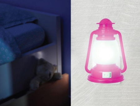 Светильник светодиодный NL-170 "Фонарик" 220В ночник с выкл. розов. Camelion 12526