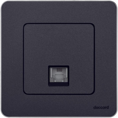 Розетка телефонная Inspiria RJ11 механизм антрацит IEK 673823