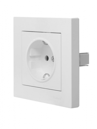 Розетка 1-м СП Vesna с заземл. защ. шторки ПБТ механизм бел. LEZARD 742-0288-124B Розетка 1-м СП Vesna с заземл. защ. шторки ПБТ механизм бел. LEZARD 742-0288-124B