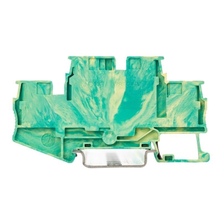 Клемма заземления двухуровневая зажим push-in 4 точки подключения 4кв.мм DKC VPRTT-4-PE-YG