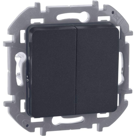 Выключатель 2-кл. Inspiria 10А IP20 250В 10AX механизм антрацит IEK 673623