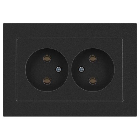 Розетка 2-м СП Accent 6-204-07 16А IP20 250В 2P AL/CU графит Intro Б0063435 Розетка 2-м СП Accent 6-204-07 16А IP20 250В 2P AL/CU графит Intro Б0063435