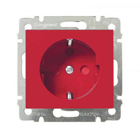 Розетка 1-м СП Valena 16А IP20 с заземл. немецк. стандарт с механич. блокировк. на винтах механизм красн. Leg 774327 Розетка 1-м СП Valena 16А IP20 с заземл. немецк. стандарт с механич. блокировк. на винтах механизм красн. Leg 774327