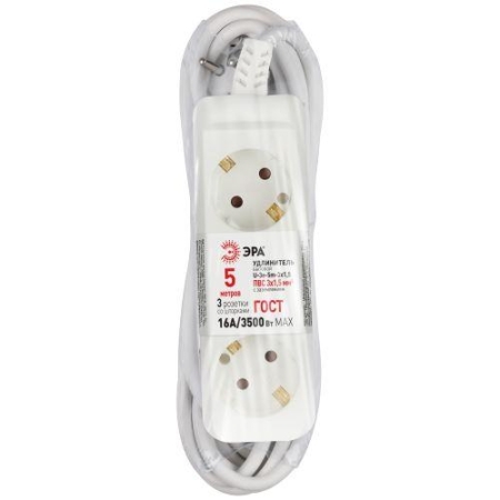 Удлинитель 3х5м с заземл. ПВС 3х1.5 16А U-3e-5m-3x1.5 Эра Б0044033 Удлинитель 3х5м с заземл. ПВС 3х1.5 16А U-3e-5m-3x1.5 Эра Б0044033
