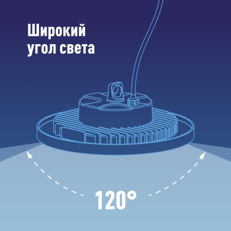 Светильник светодиодный UFO HIgh Bay 150Вт 6500К 174-265В для высоких пролетов КОСМОС KHB120d150W6500K Светильник светодиодный UFO HIgh Bay 150Вт 6500К 174-265В для высоких пролетов КОСМОС KHB120d150W6500K