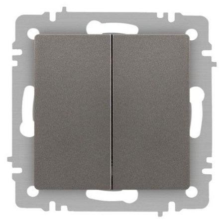 Выключатель 2-кл. СП Accent 6-104-09 10А IP20 250В AL/CU титан Intro Б0063499