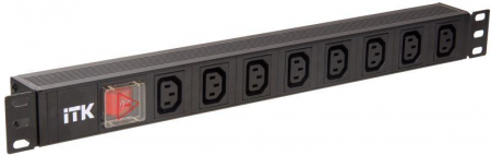 Блок розеток 8 мест PDU 19дюймов IEC320 C13 PH12-8C133 с LED выкл. алюм. профиль1U вход C14 без шнура ITK PH12-8C133 Блок розеток 8 мест PDU 19дюймов IEC320 C13 PH12-8C133 с LED выкл. алюм. профиль1U вход C14 без шнура ITK PH12-8C133