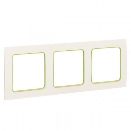 Рамка 3-м Стокгольм бел. с линией цвета зел. PROxima EKF EAM-G-302-10