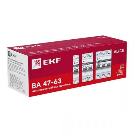 Выключатель автоматический модульный 1п C 50А 6кА ВА 47-63 PROxima EKF mcb4763-6-1-50C-pro Выключатель автоматический модульный 1п C 50А 6кА ВА 47-63 PROxima EKF mcb4763-6-1-50C-pro