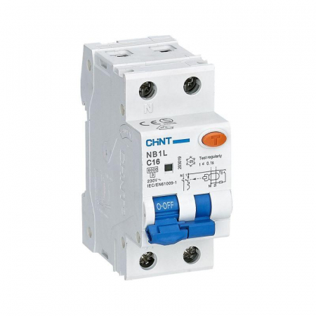 Выключатель автоматический дифференциального тока 1п+N C 25А 30мА тип AC 10кА NB1L (36мм) (R) CHINT 203109 Выключатель автоматический дифференциального тока 1п+N C 25А 30мА тип AC 10кА NB1L (36мм) (R) CHINT 203109