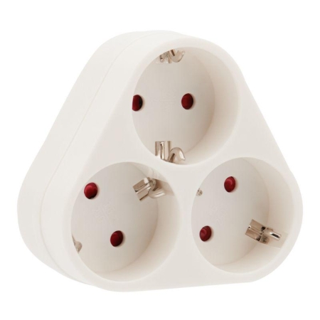 Разветвитель 3-м с заземл. 16А пирамида бел. Rexant 11-1069 Разветвитель 3-м с заземл. 16А пирамида бел. Rexant 11-1069