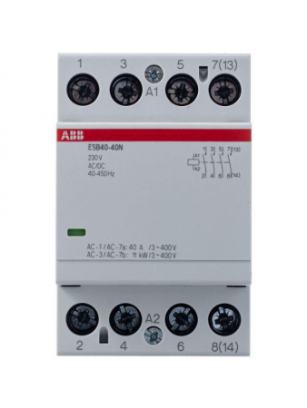 Контактор ESB40-40N-06 модульный (40А АС-1 4НО) катушка 230В AC/DC ABB 1SAE341111R0640 Контактор ESB40-40N-06 модульный (40А АС-1 4НО) катушка 230В AC/DC ABB 1SAE341111R0640
