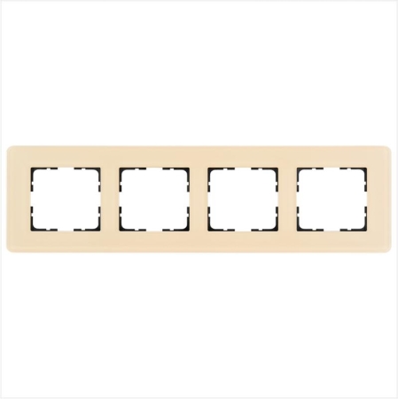 Рамка 4-м G-Glass закругленная стекло матов. тауп Jasmart G1004GT-RM