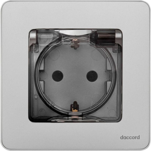 Розетка 1-м СП Inspiria 16А IP44 250В 2P+E защ. шторки с крышкой немецк. стандарт механизм алюм. IEK 673742 Розетка 1-м СП Inspiria 16А IP44 250В 2P+E защ. шторки с крышкой немецк. стандарт механизм алюм. IEK 673742