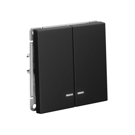 Выключатель 2-кл. ArtGallery (сх. 5а) 10AX с подсветкой механизм карбон SE GAL001053