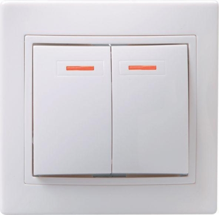 Выключатель 2-кл. СП Кварта 10А IP20 ВС10-2-1-КБ с индикацией бел. GENERICA EVK21-K01-10-DM