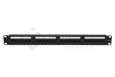 Патч-панель 19дюйм 1U кат.5E неэкранир. 24 порта RJ-45 Dual IDC TOKOV ELECTRIC TKE-PP-5E-1U-24P-UTP