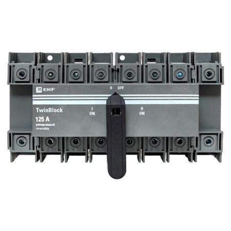 Рубильник 4п 125А реверсивный с рукояткой для прямой установки TwinBlock EKF tb-s-125-4p-rev Рубильник 4п 125А реверсивный с рукояткой для прямой установки TwinBlock EKF tb-s-125-4p-rev