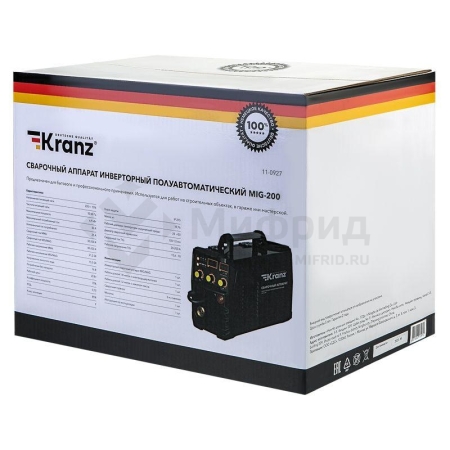 Аппарат сварочный инверторный полуавтоматический MIG-200 Kranz 11-0927