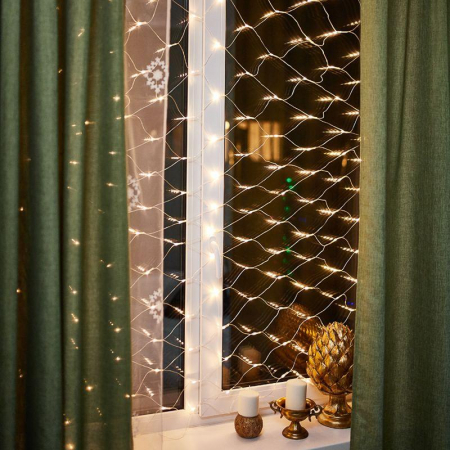 Гирлянда светодиодная "Сеть" 1.8х1.5м 180LED тепл. бел. 15Вт IP20 провод прозр. ПВХ Neon-Night 215-136 Гирлянда светодиодная "Сеть" 1.8х1.5м 180LED тепл. бел. 15Вт IP20 провод прозр. ПВХ Neon-Night 215-136