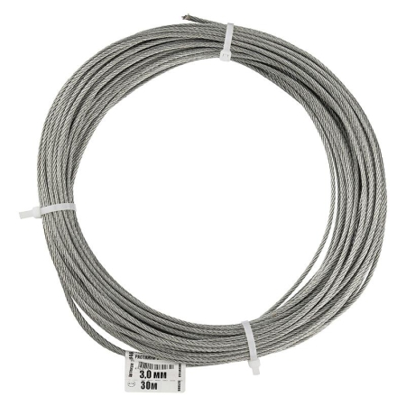 Трос для растяжки 3.0мм DIN 3055 стальной (уп.30м) Tech-Krep/Zitar 127846