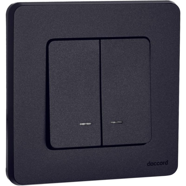 Выключатель 2-кл. Inspiria 10А IP20 250В 10AX с подсветкой/индикацией механизм антрацит IEK 673633 Выключатель 2-кл. Inspiria 10А IP20 250В 10AX с подсветкой/индикацией механизм антрацит IEK 673633