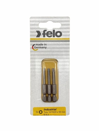 Биты TX10/TX15/TX20 50мм Industrial (блист.3шт) FELO 03693116