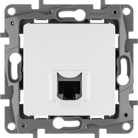 Розетка компьютерная 1-м СП Etika RJ45 кат.5E UTP механизм бел. IEK 672241 Розетка компьютерная 1-м СП Etika RJ45 кат.5E UTP механизм бел. IEK 672241