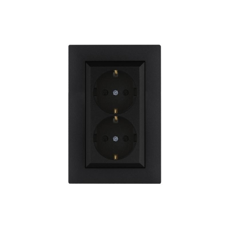 Розетка 2-я Karea RIZZ STAR с заземл. чер. Makel 88054082 Розетка 2-я Karea RIZZ STAR с заземл. чер. Makel 88054082