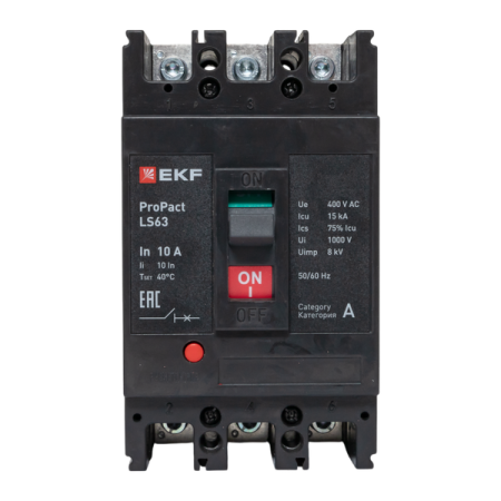 Выключатель автоматический 3п 10А 15кА LS63 ProPact EKF mccb-63-15-3-10-ls Выключатель автоматический 3п 10А 15кА LS63 ProPact EKF mccb-63-15-3-10-ls