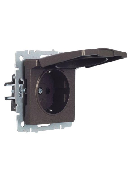 Розетка BRITE РСбш10-3-БрТБ 16А IP20 с заземл. защ. шторки с крышкой механизм бронза IEK BR-R16-16-K45 Розетка BRITE РСбш10-3-БрТБ 16А IP20 с заземл. защ. шторки с крышкой механизм бронза IEK BR-R16-16-K45