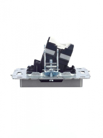 Розетка компьютерная СП RJ45 кат.5E BRITE РК10-БрС механизм сталь IEK BR-K10-1-K46 Розетка компьютерная СП RJ45 кат.5E BRITE РК10-БрС механизм сталь IEK BR-K10-1-K46