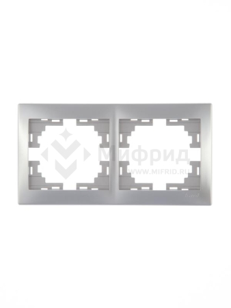 Рамка 2-м Mira горизонт. метал. сер. LEZARD 701-1000-147