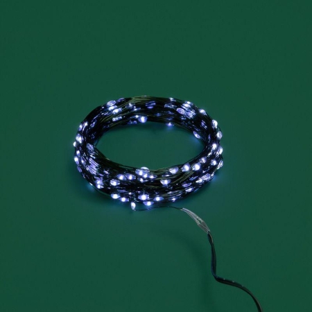 Гирлянда "Роса" 20м 200LED бел. IP20 230В с контроллером провод зел. Neon-Night 303-265