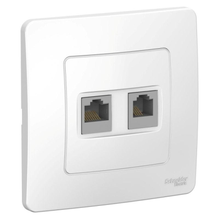 Розетка компьютерная + телефонная 2-м СП Blanca RJ45 кат.5E + RJ11 бел. SE BLNIS045111 Розетка компьютерная + телефонная 2-м СП Blanca RJ45 кат.5E + RJ11 бел. SE BLNIS045111
