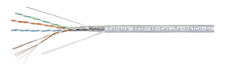 Кабель витая пара SF/UTP кат.5E 4х2х24AWG patch PVC нг(А)-LS SFTP-4P-Cat.5e-PATCH-GY сер. (уп.305м) Cabeus 7260c Кабель витая пара SF/UTP кат.5E 4х2х24AWG patch PVC нг(А)-LS SFTP-4P-Cat.5e-PATCH-GY сер. (уп.305м) Cabeus 7260c