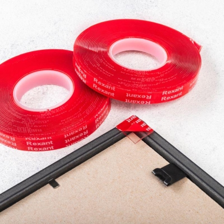 Лента клейкая двухсторонняя прозрачная на VHB акриловой основе 20ммх5м Rexant 09-6059