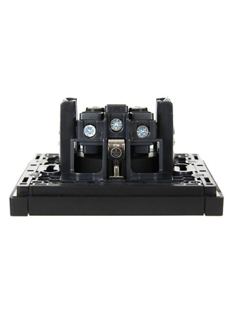 Розетка СП FORTE&PIANO FP115 16А с заземл. защ. шторки винт. крепл. черн. IEK FP-R14-16-K02