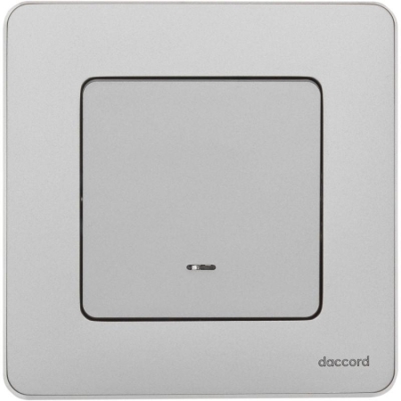 Выключатель 1-кл. Inspiria 10А IP20 250В 10AX с подсветкой/индикацией механизм алюм. IEK 673612